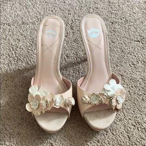 Pink floral heels